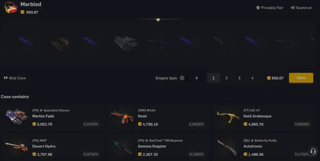 csgoempire case content